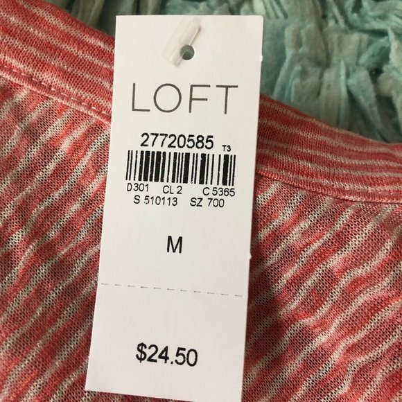 🔥 LOFT | Coral and Cream T-back Tank Top Sz Medium - Picture 2 of 2